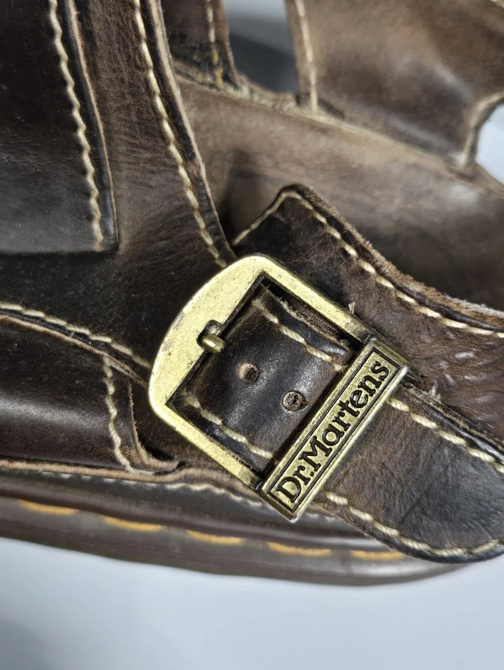 Dr. Marten Fisherman Brown Leather Sandal Made In England Mens Size 10 - AS IS